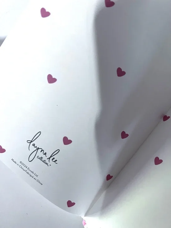 Notebook Journal Diary with Heart Lock & Key Pink Hearts & Stripes on White. - Picture 6 of 15